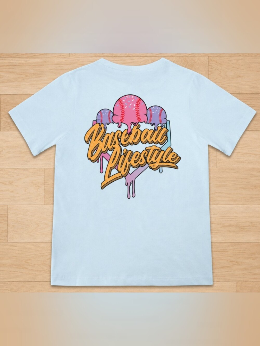 NWT Baseball Lifestyle 101 Frosted Ice Cream Shirt size Youth Large